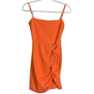 Windsor Orange Ruched Bodycon Mini Dress NWT Spaghetti Strap Party Dress Size S